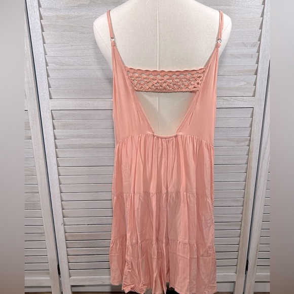 FOREVER 21 Sundress Crochet Trim Peachy Pink-3X (jrs) - Picture 3 of 3